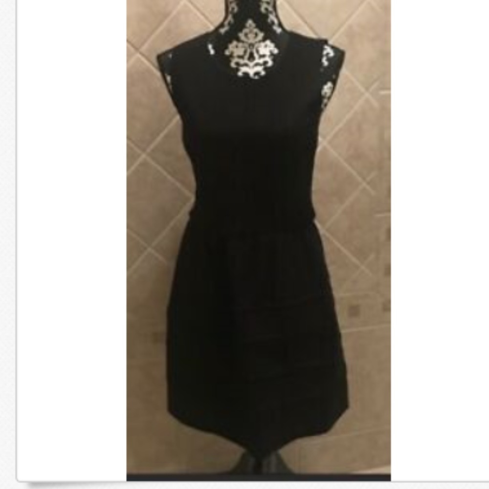 Madewell Black peplum Dress w pockets